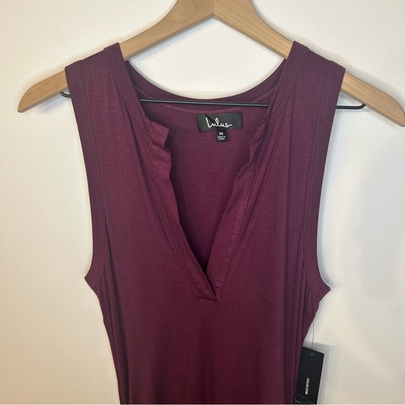 *NWT* Lulus Hopes and Dreams Burgundy Sleeveless Bodycon Midi Dress, Size Medium - Picture 6 of 12